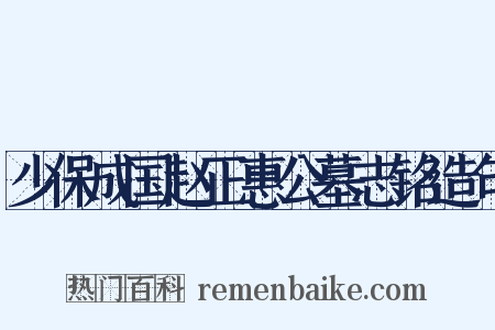 少保成国赵正惠公墓志铭造句是什么意思的图片